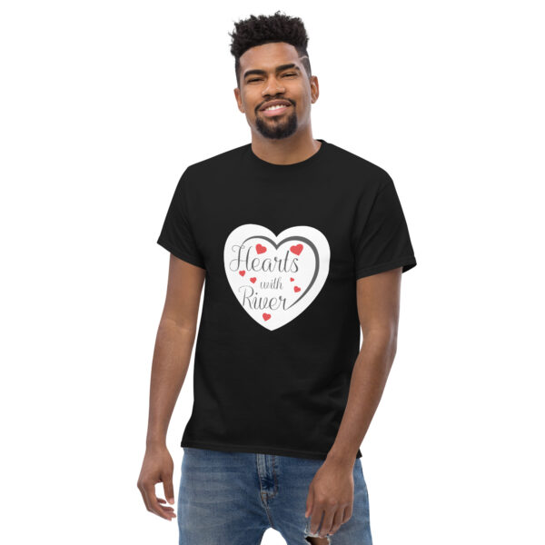 unisex-classic-tee-black-front-2-6966c3ae4b519.jpg Hearts With River Logo - Unisex Classic T-shirt