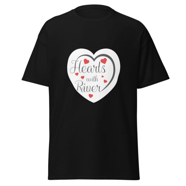 unisex-classic-tee-black-front-6966c3ae48b28.jpg Hearts With River Logo - Unisex Classic T-shirt