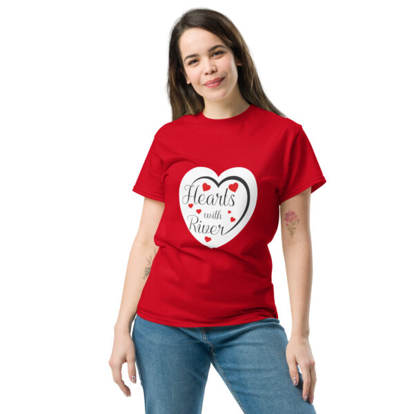 unisex-classic-tee-red-front-6966c3ae4f466.jpg Hearts With River Logo - Unisex Classic T-shirt