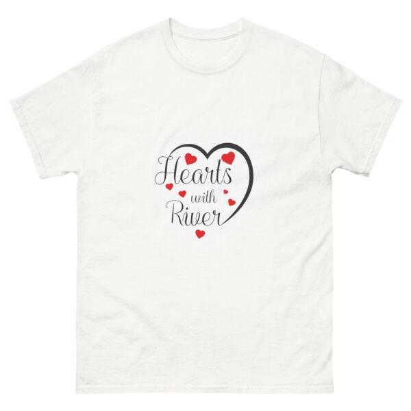 unisex-classic-tee-white-front-6966c3ae5f76c.jpg Hearts With River Logo - Unisex Classic T-shirt