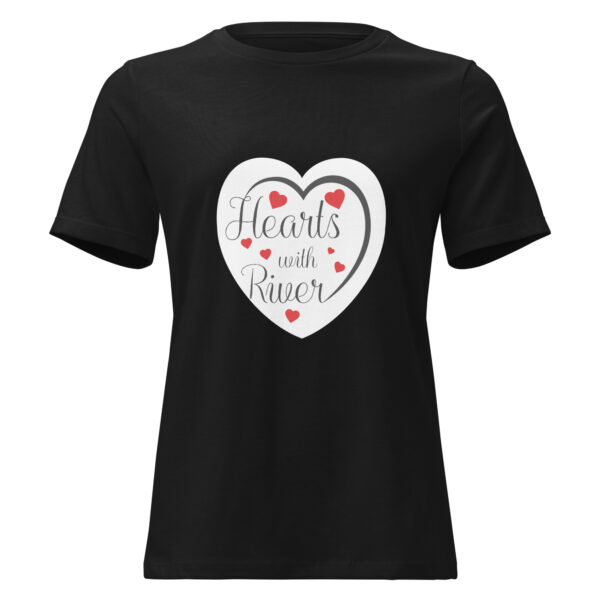 womens-relaxed-t-shirt-black-front-6966afdf02524.jpg Hearts With River Logo - Women's Relaxed T-Shirt