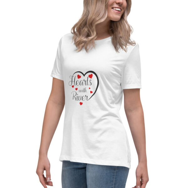 womens-relaxed-t-shirt-white-left-front-6966afdf04ebd.jpg Hearts With River Logo - Women's Relaxed T-Shirt