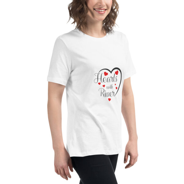 womens-relaxed-t-shirt-white-right-front-6966afdf058a4.jpg Hearts With River Logo - Women's Relaxed T-Shirt